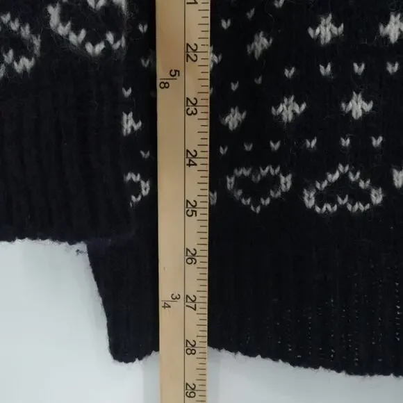 Vintage LL Bean Cardigan Womens XL Blue Nordic Fair Isle Nordic Birds Eye USA‎ - Picture 4 of 10